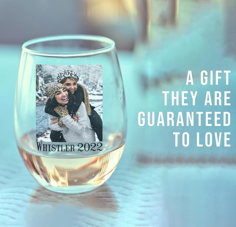 Personalized 17oz Stemless Wine Glass - Birthday Gift for Women