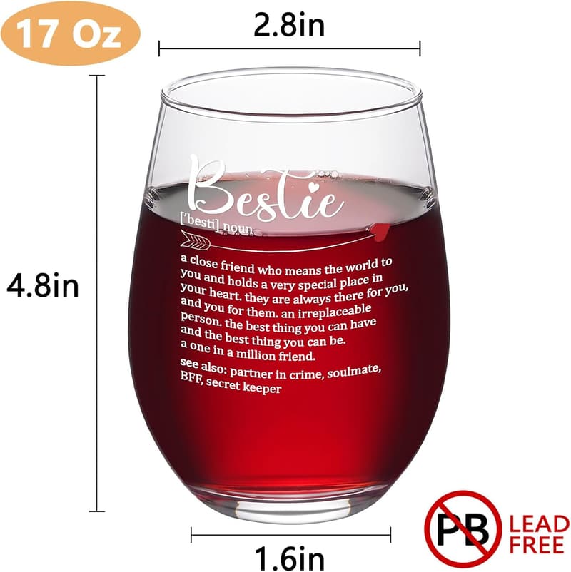 Best Friend Birthday Wine Glass - 17oz Gift for Women