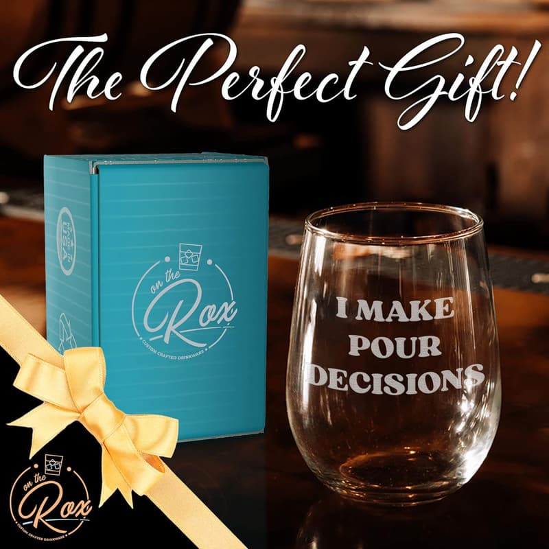 Personalized 17oz Stemless Wine Glass for Her