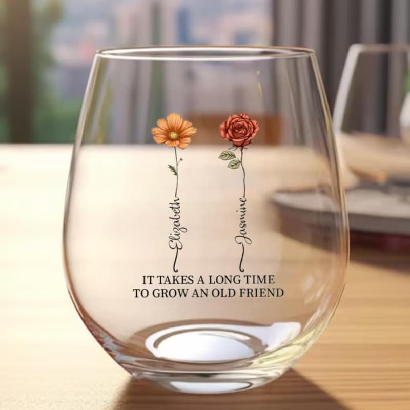 Personalized Stemless Wine Glass for Best Friends
