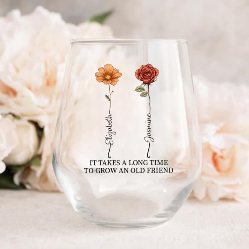 Personalized Stemless Wine Glass for Best Friends