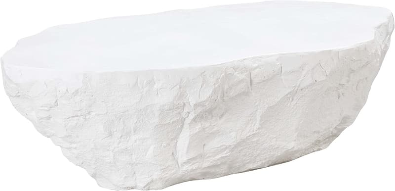Crag White Concrete Coffee Table by Tov Furniture