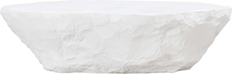 Crag White Concrete Coffee Table by Tov Furniture