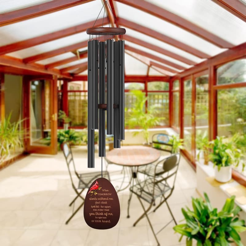 Sympathy Cardinal Wind Chimes for Memorial Remembrance