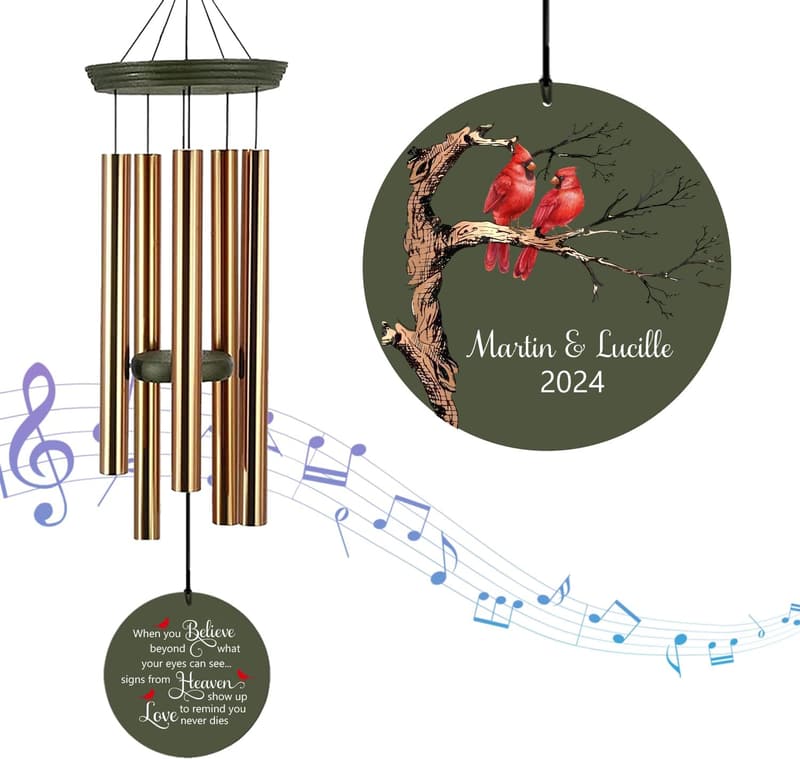 Sympathy Wind Chimes for Loved Ones - Personalized Memorial