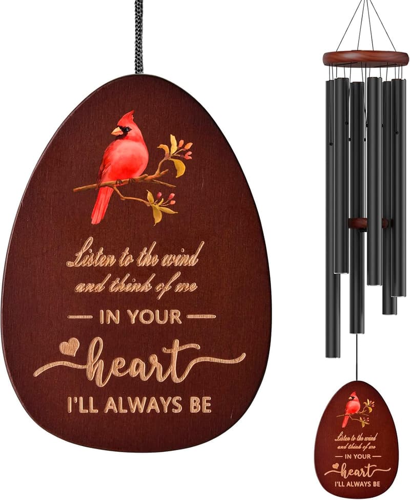 Sympathy Cardinal Wind Chimes for Loss of a Loved One