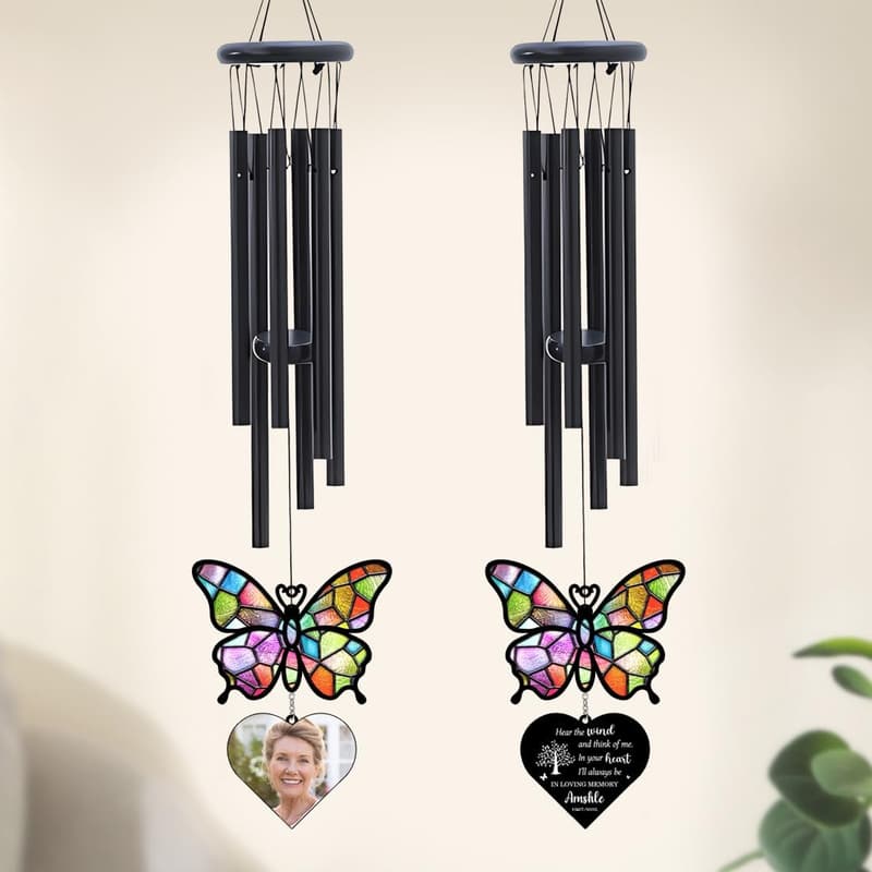 Custom Cardinal Wind Chimes for Memorial Sympathy Gift
