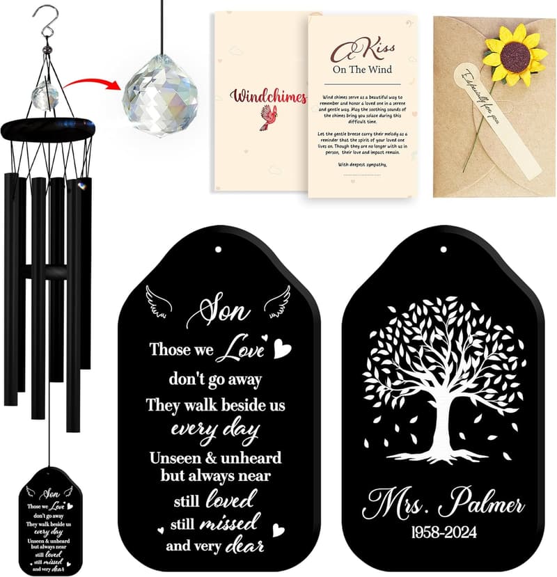 Personalized Cardinal Memorial Wind Chimes for Child Remembrance