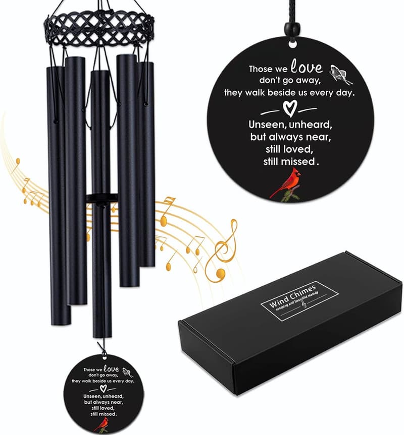 Sympathy Wind Chimes for Loss of Loved One - Outdoor Memorial Gift