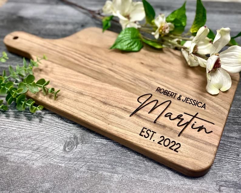 Personalized Engraved Cutting Board for Newlyweds