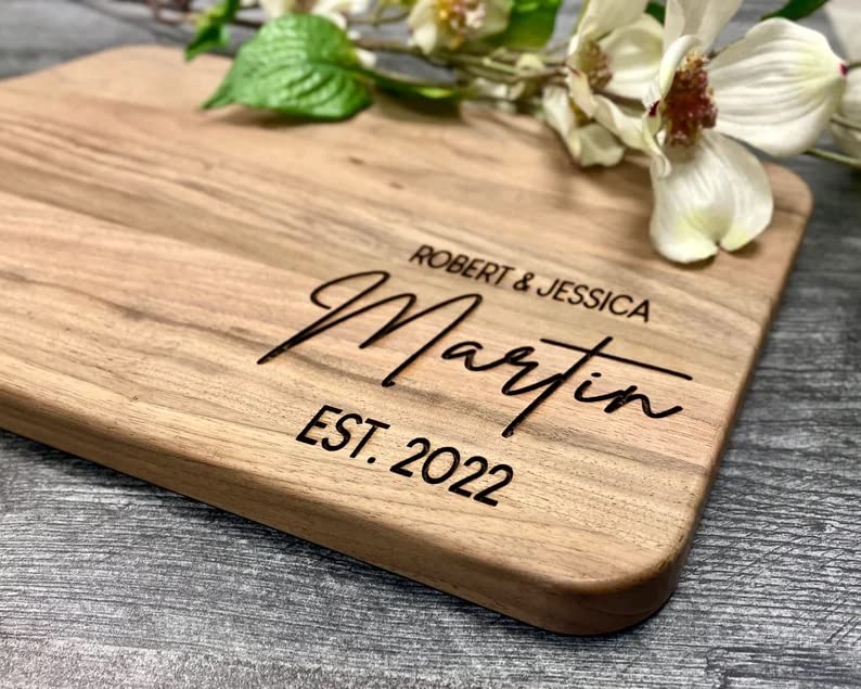 Personalized Engraved Cutting Board for Newlyweds