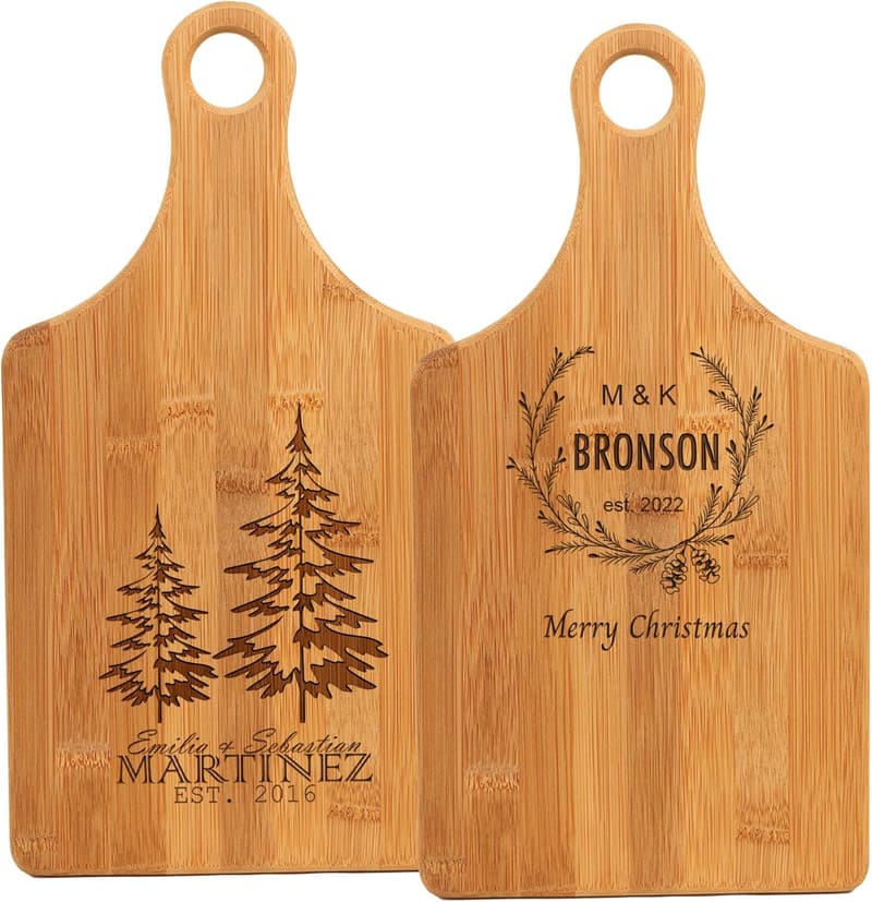 Personalized Bamboo Cutting Board - Custom Engraved Gift for Weddings