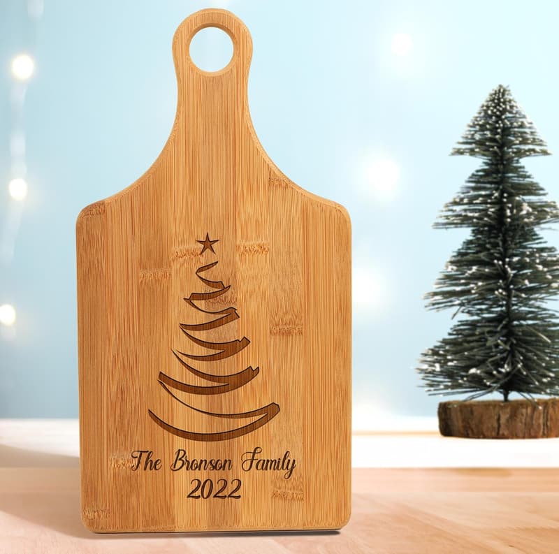 Personalized Bamboo Cutting Board - Custom Engraved Gift for Weddings