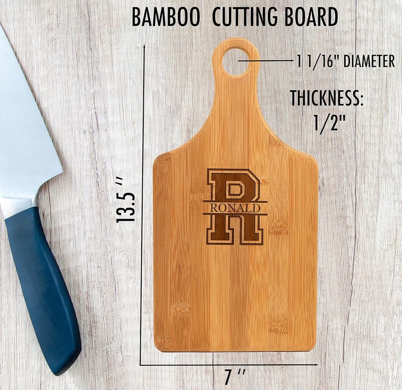 Personalized Bamboo Cutting Board - Custom Engraved Gift for Weddings