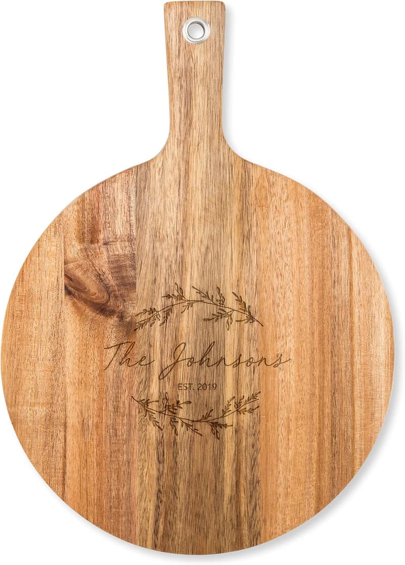 Personalized Wooden Cutting Board with Handle - 12