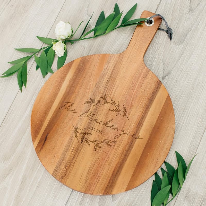 Personalized Wooden Cutting Board with Handle - 12