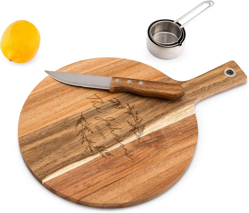 Personalized Wooden Cutting Board with Handle - 12