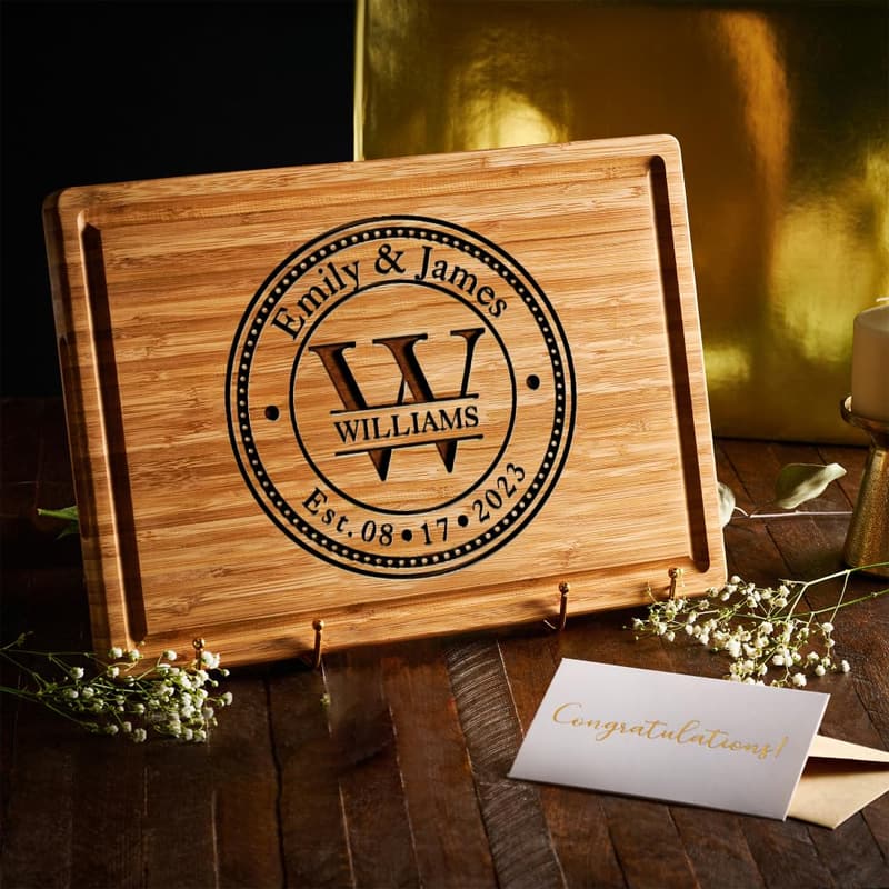Personalized Wooden Cutting Board for Weddings and Anniversaries
