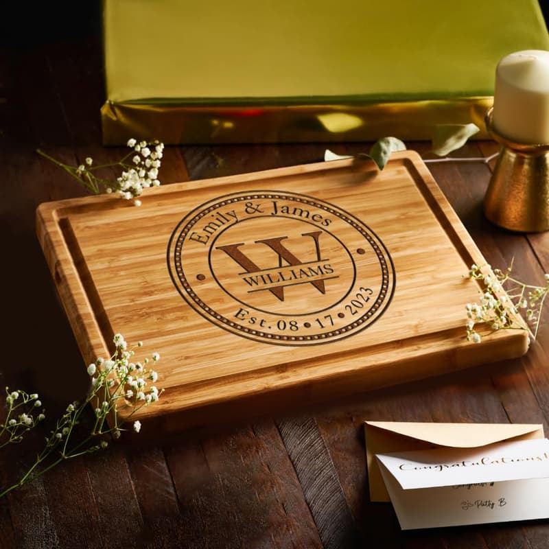 Personalized Wooden Cutting Board for Weddings and Anniversaries