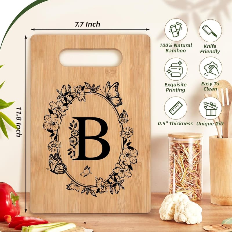 Eco-Friendly Personalized Bamboo Cutting Board for Weddings & Birthdays