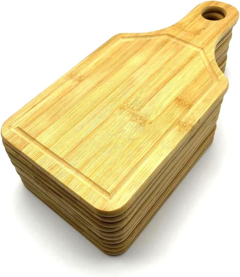 Premium Blank Bamboo Cutting Boards - Set of 10 for Engraving