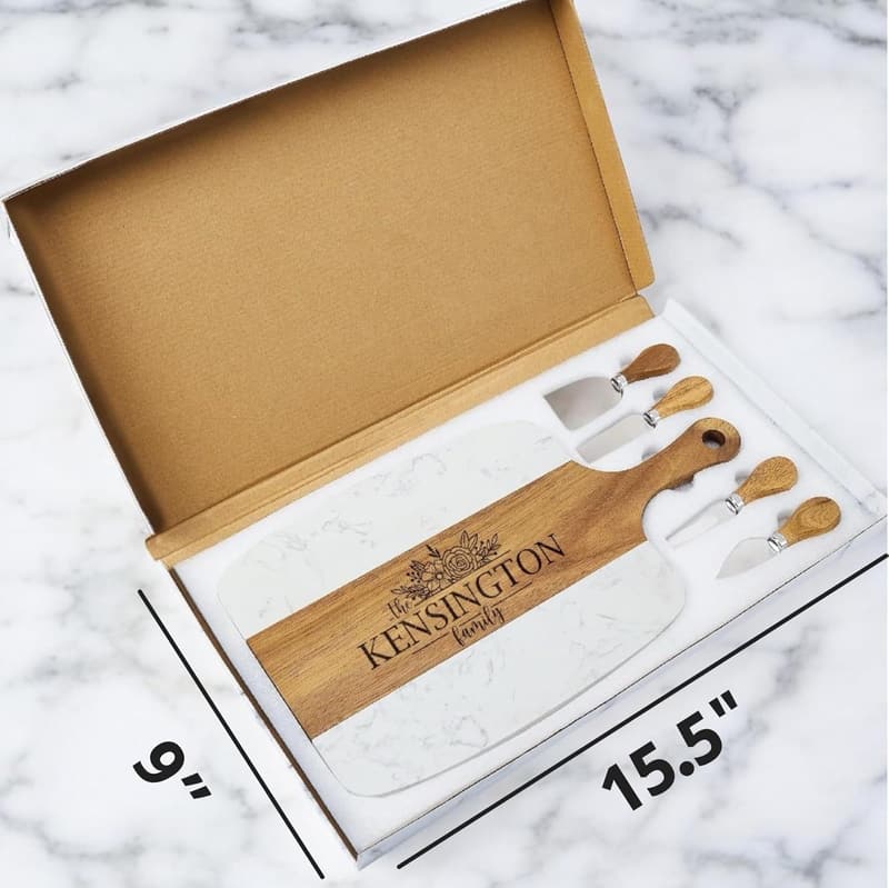 Personalized Acacia Charcuterie Board Set - Wedding Gift