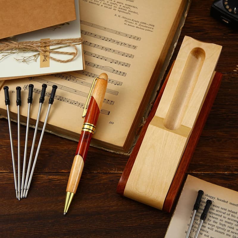 Graduation Gift: Personalized Handmade Wooden Ballpoint Pen Set