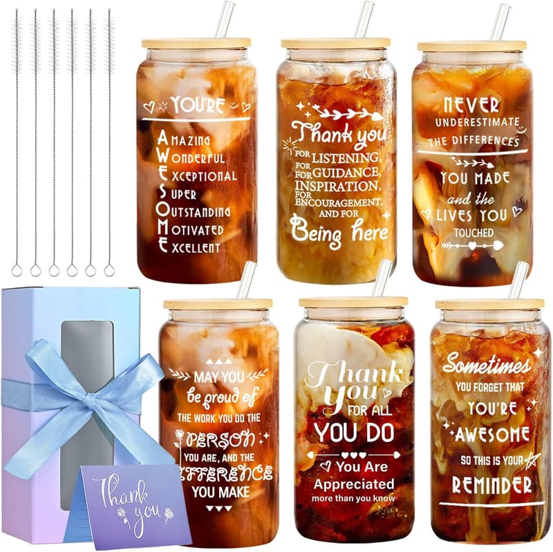 Personalized Inspirational Beer Glasses Set for Employee Appreciation