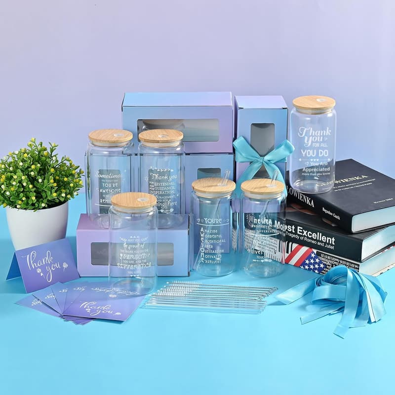 Personalized Inspirational Beer Glasses Set for Employee Appreciation