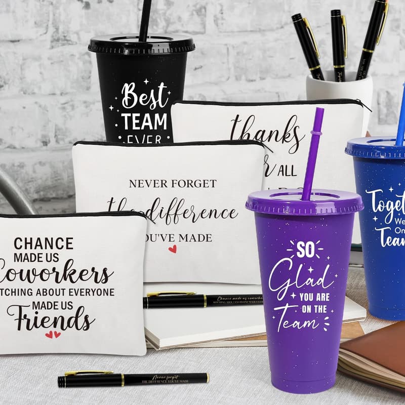 Employee Appreciation Gift Set: 12 Thank You Tumblers & Bags