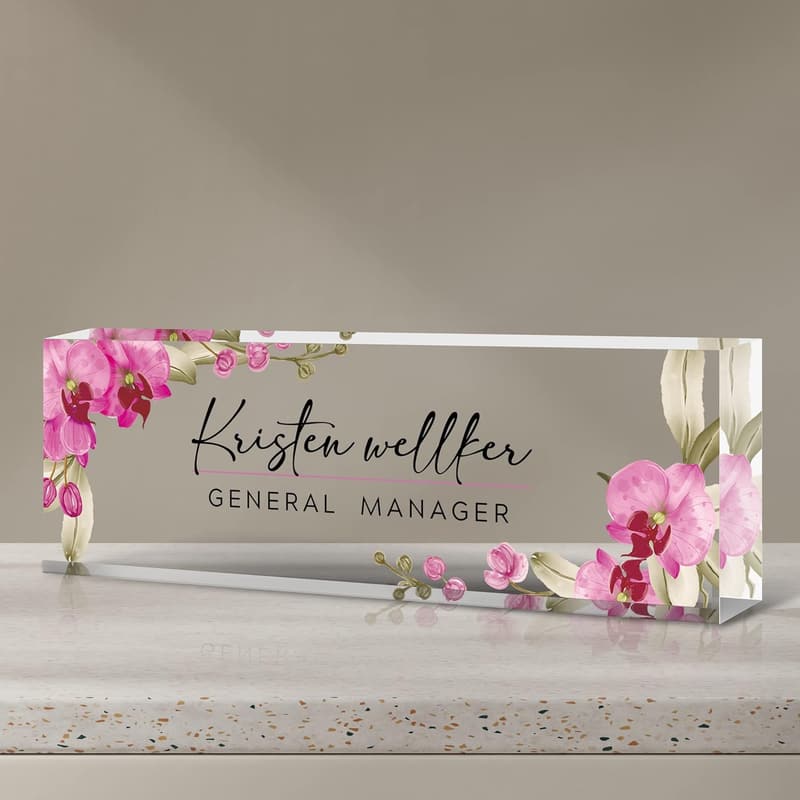 Custom Acrylic Desk Name Plate - Employee Appreciation Gift