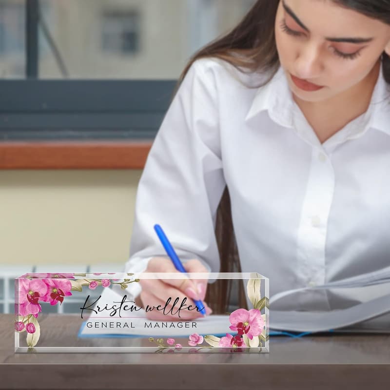 Custom Acrylic Desk Name Plate - Employee Appreciation Gift
