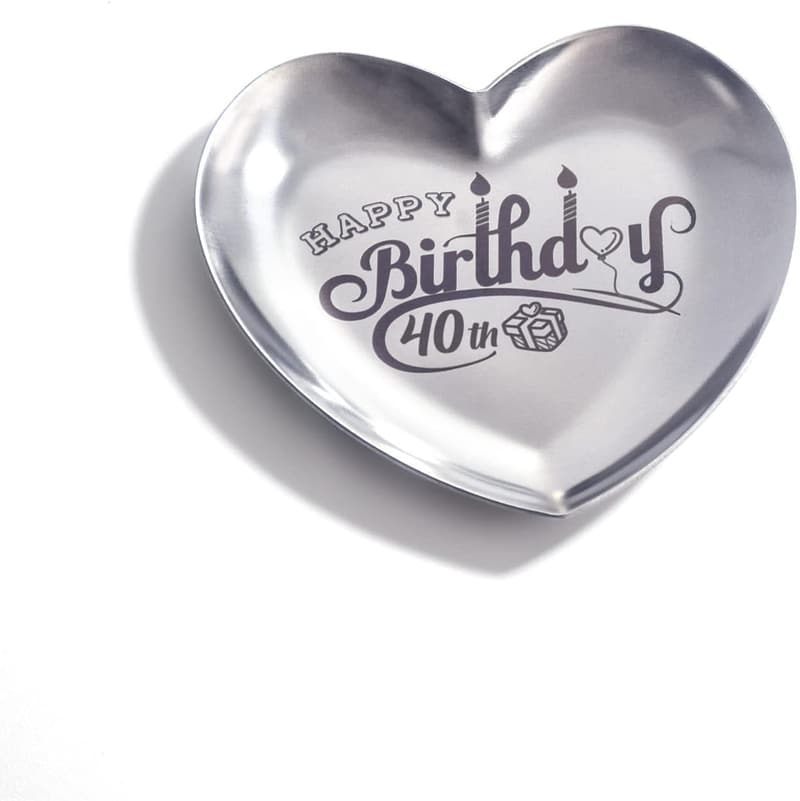 40th Birthday Personalized Stainless Steel Jewelry Tray