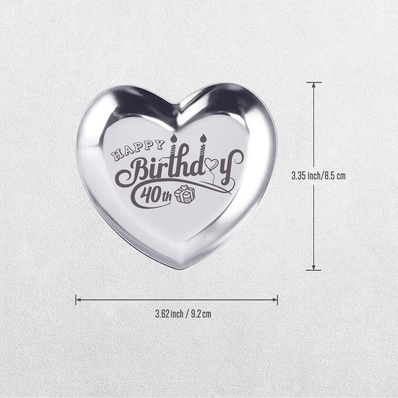 40th Birthday Personalized Stainless Steel Jewelry Tray