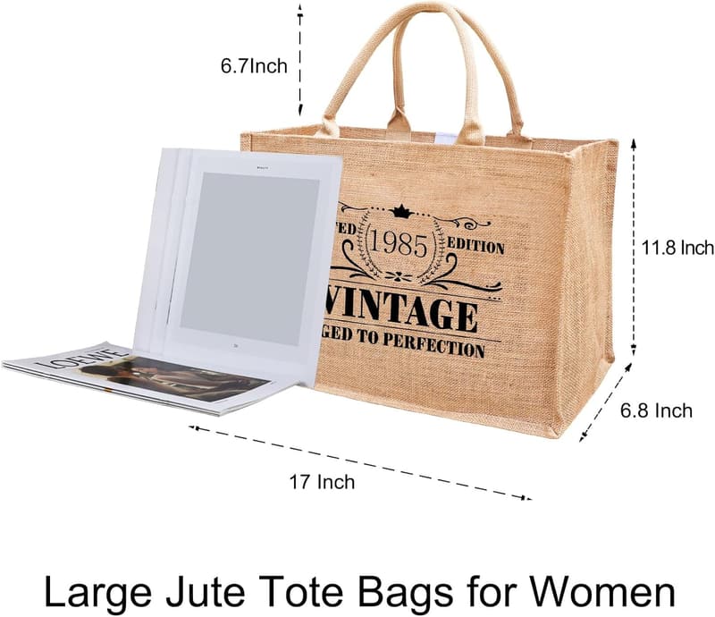 Burlap Jute Tote Bag for Women - 17