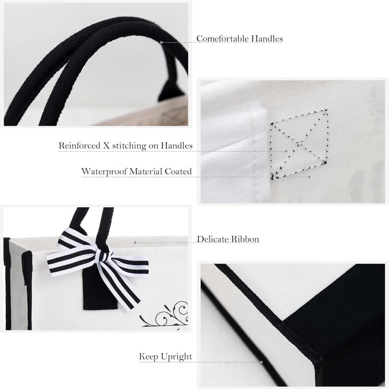 Birthday Gift Set for Women - Vintage Canvas Tote & Cosmetic Bag