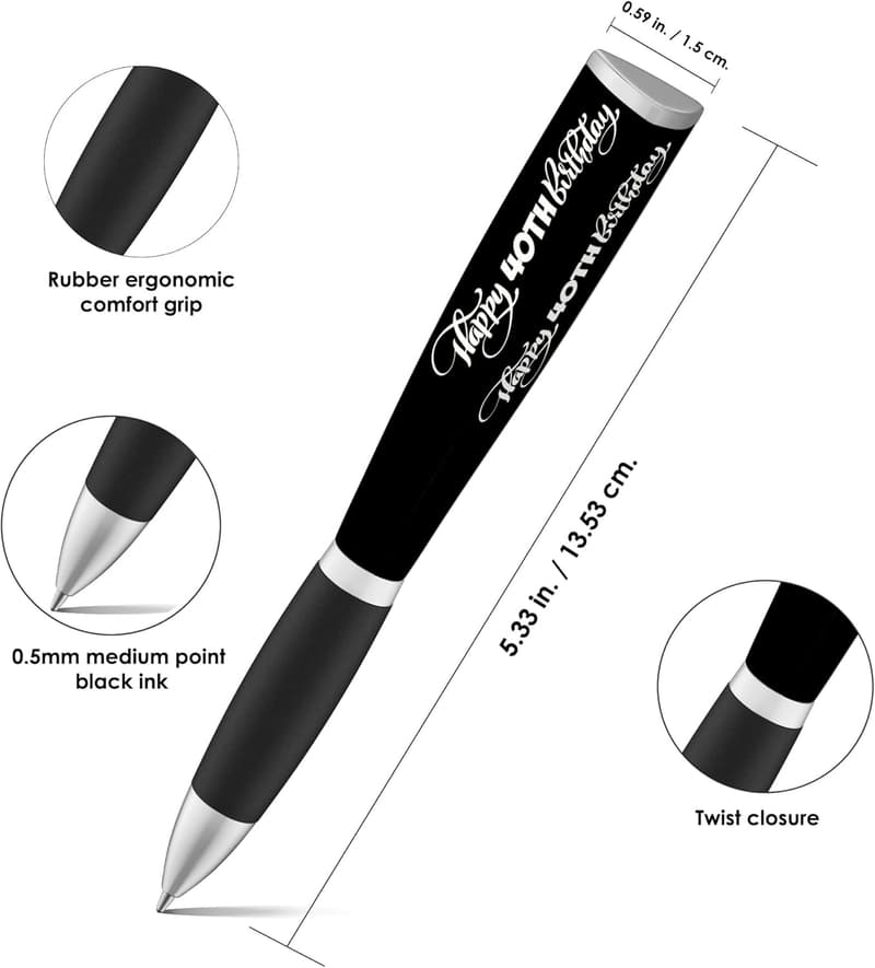 40th Birthday Personalized 3-Sided Pen for Women