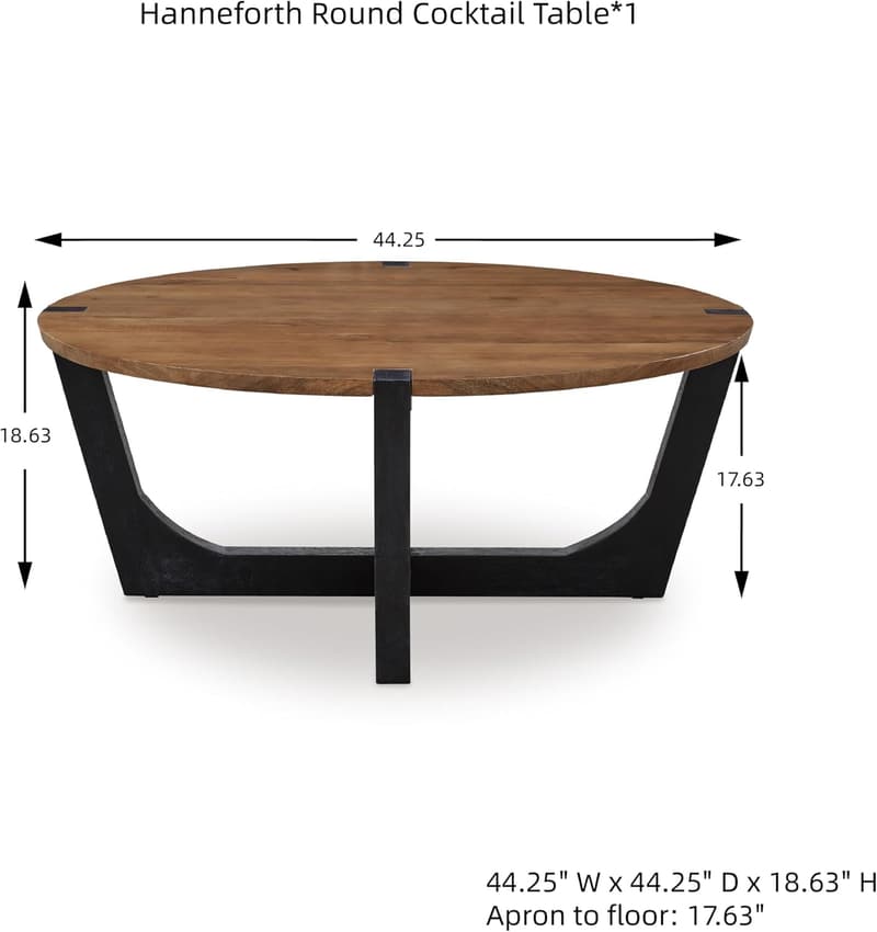 Farmhouse Coffee Table with Angled Wood Legs in Light Brown & Black