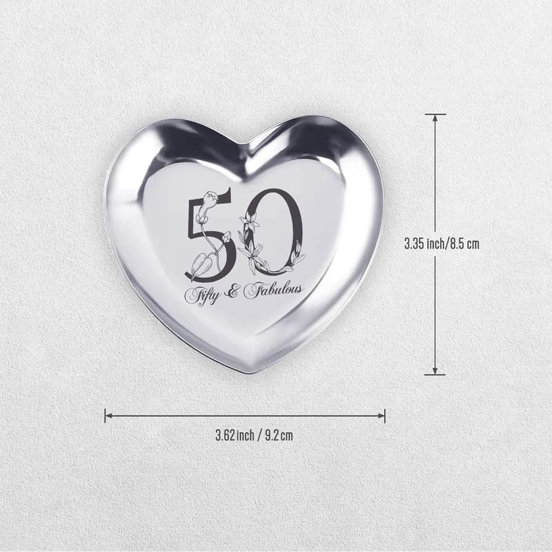 50th Birthday Personalized Stainless Steel Jewelry Tray