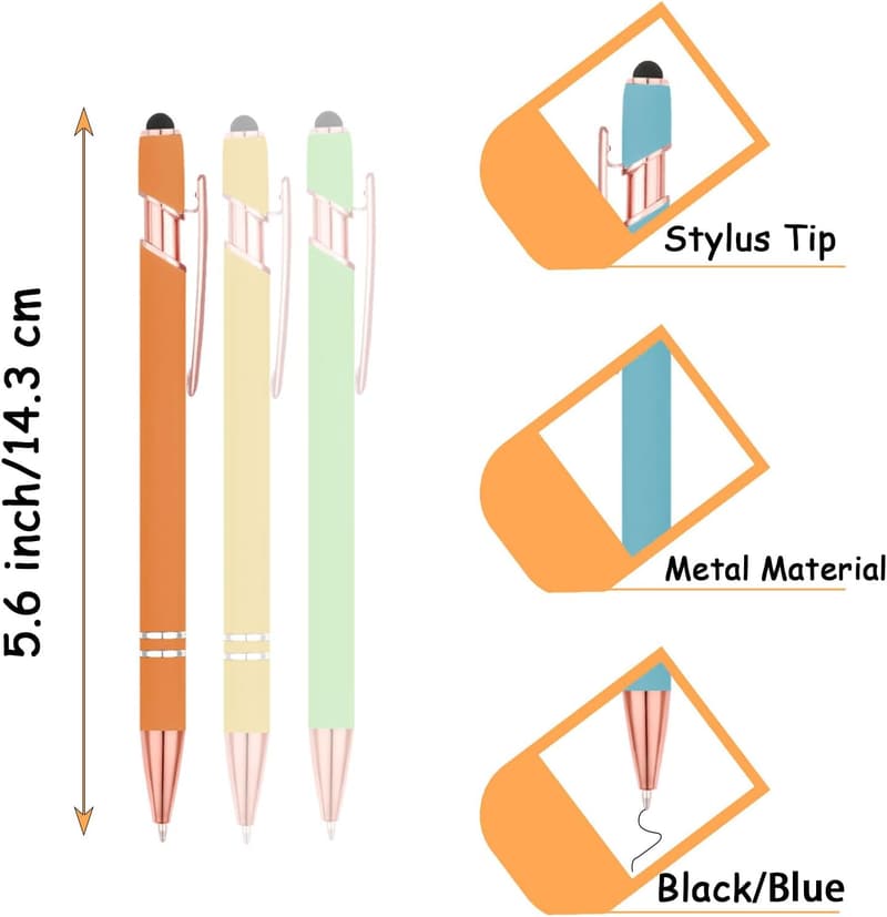 Personalized Engraved Metallic Pens with Stylus Gift for Business