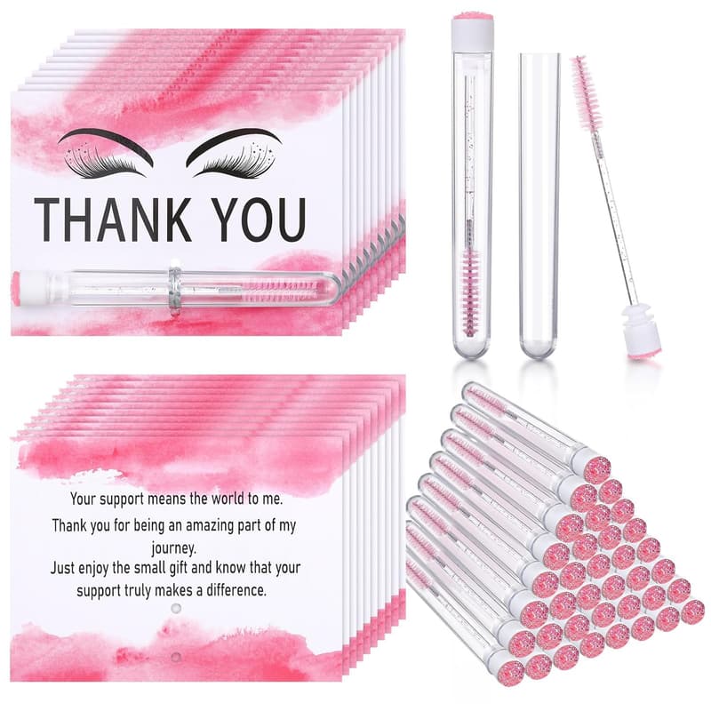 Thank You Gifts for Clients: 40 Disposable Mascara Wands with Cards