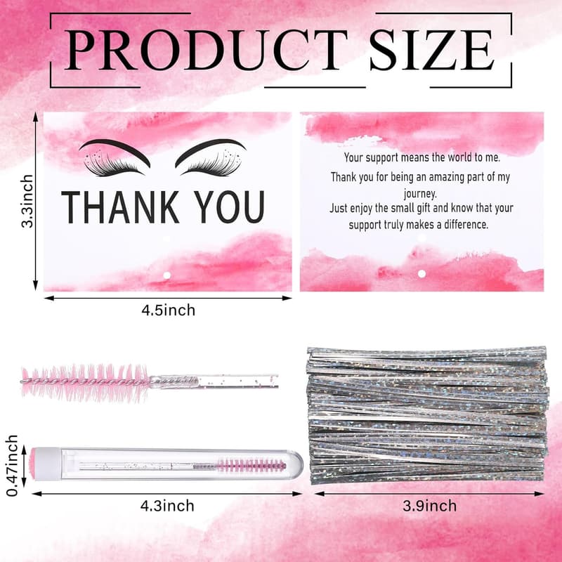 Thank You Gifts for Clients: 40 Disposable Mascara Wands with Cards