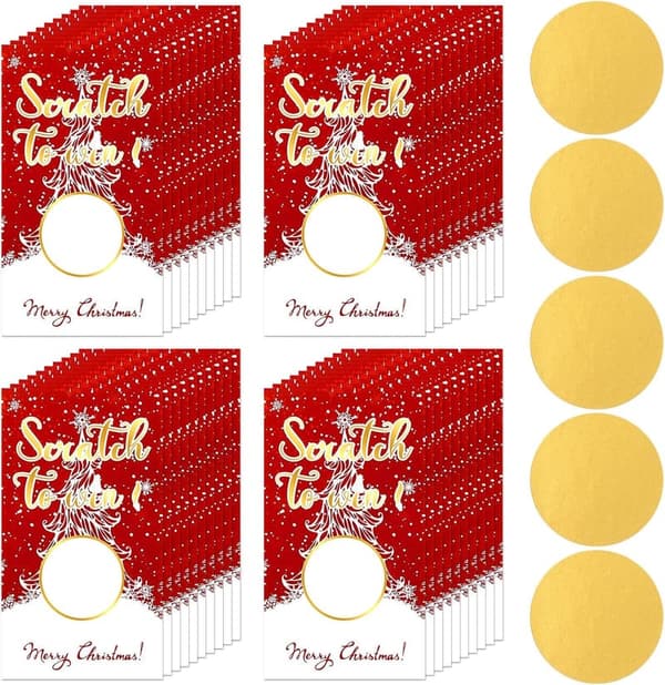 Personalized Scratch Gift Cards for Holidays & Events - 100 Pieces