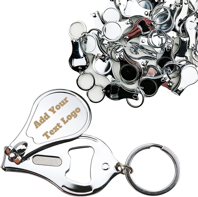 Personalized Nail Clipper Bottle Opener Keychain - Wedding Favors