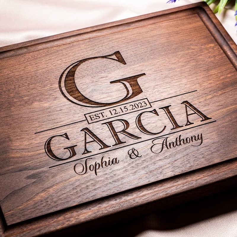 Custom Engraved Cutting Board for Weddings & Anniversaries