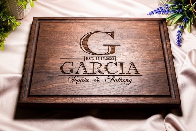 Custom Engraved Cutting Board for Weddings & Anniversaries