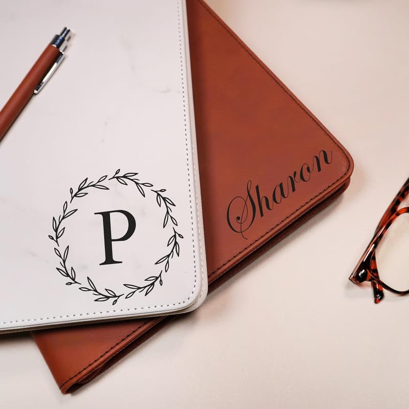 Personalized Vegan Leather Portfolio with Custom Engraving