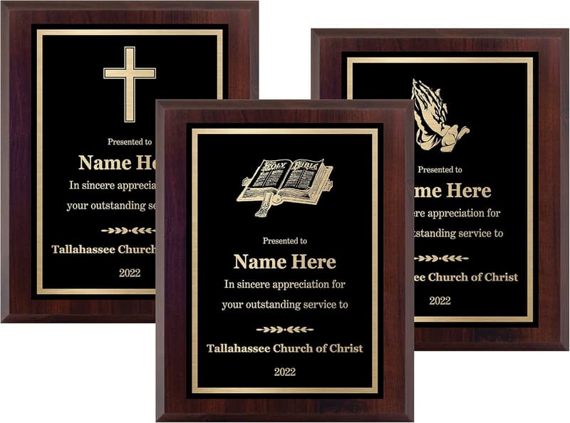 Engraved Religious Plaque for Recognition - Custom Size 6x8
