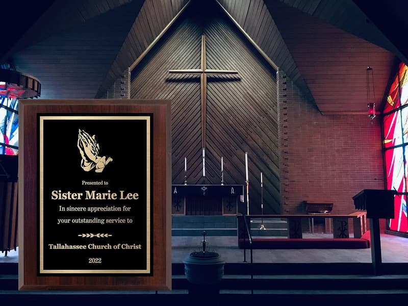 Engraved Religious Plaque for Recognition - Custom Size 6x8