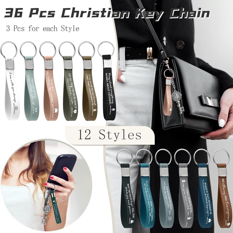 Inspirational Christian Keychains - 36 Pack for Teachers